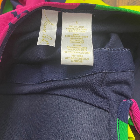 Anne Cole one piece swimsuit colorful size 6 NWT - Picture 5 of 6